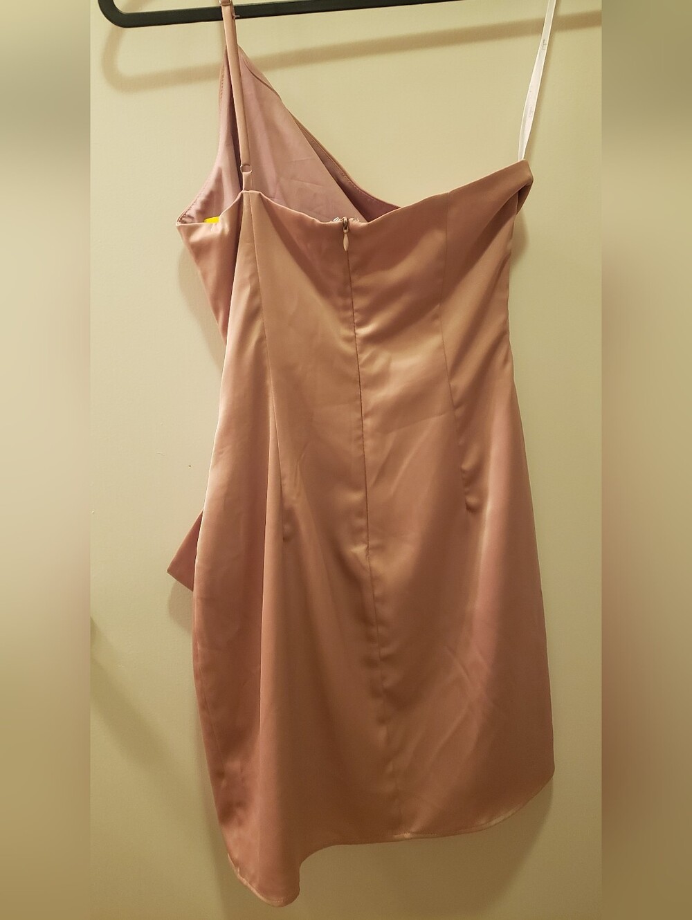 Lulus - Meant to Be Together Dusty Pink Satin One-Shoulder Mini Dress - Picture 5 of 10